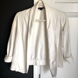 Theory Ivory Stretch Cotton Blazer